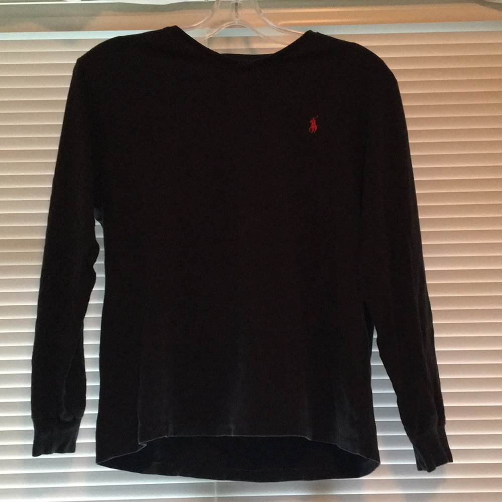 Black Polo Vneck long sleeve size Large